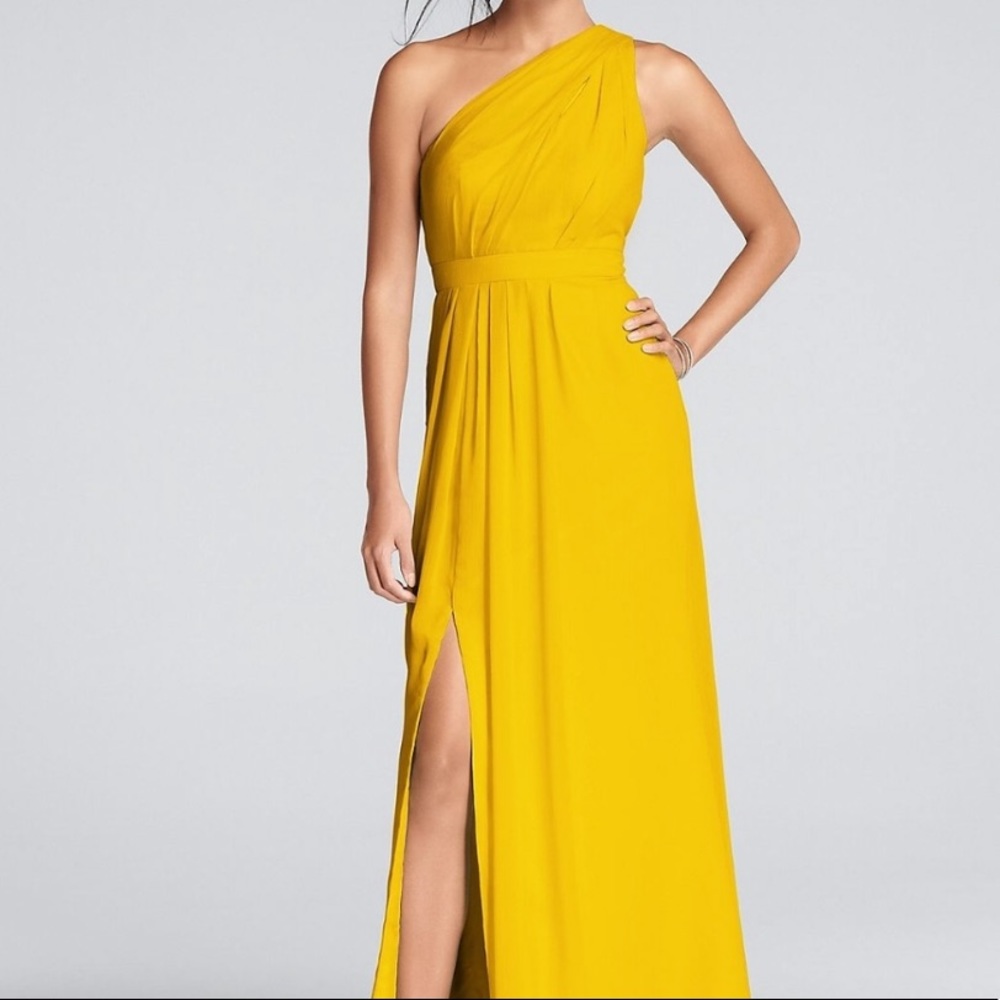 Sunflower David’s Bridal Bridesmaids Dress